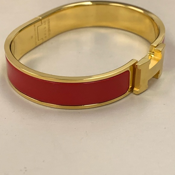 Hermes Jewelry - Hermes click  red gold bracelet GM